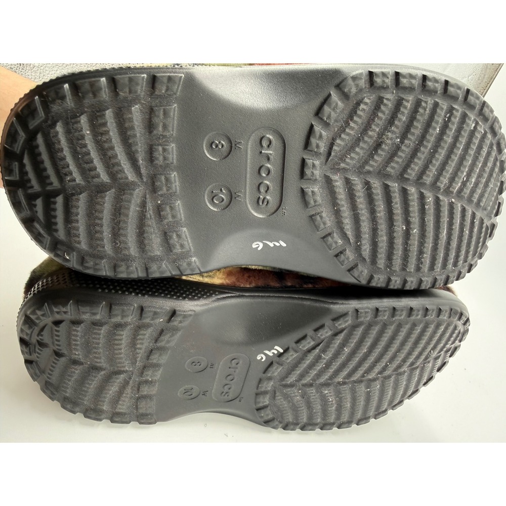 Crocs Classic Fur Sure Slide Women 10 Camo Excellent Faux Fur Fuzzy Sandals - Picture 5 of 6
